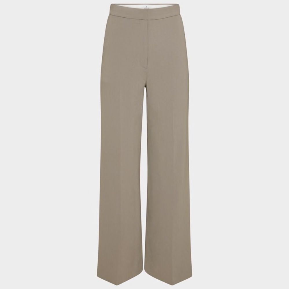 Aritzia Babaton Leeway Wide-Leg Trousers in Taupe